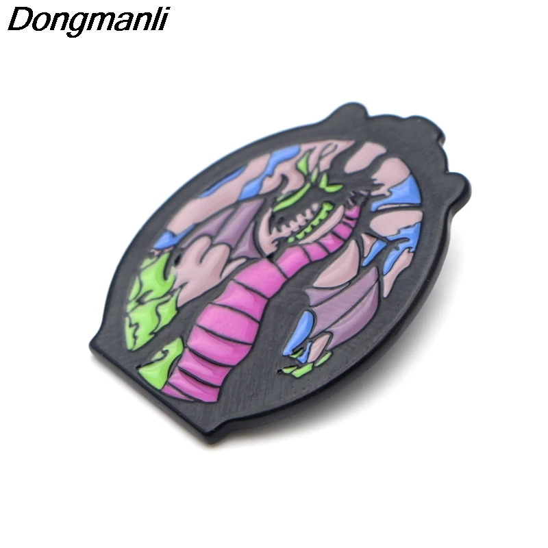 P3702 Dongmanli забавные Maleficent queen эмалированные булавки и броши для нагрудных штифтов рюкзак сумки значок милые подарки воротник ювелирные изделия