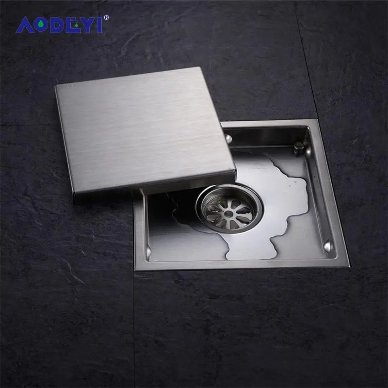 aodeyi tile insert square stainless steel floor drain waste grates bathroom invisible shower drain 110 x 110mm or 150 x 150mm free global shipping