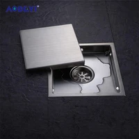AODEYI Tile Insert Square Stainless Steel Floor Drain Waste Grates Bathroom Invisible Shower Drain 110 110MM 150 150MM