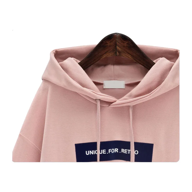 Streetwear Hoodies Women Long Sleeve Hooded Sweetshirt Women Hoodies Casual Letter Pink Hoodie Pullover Moletom