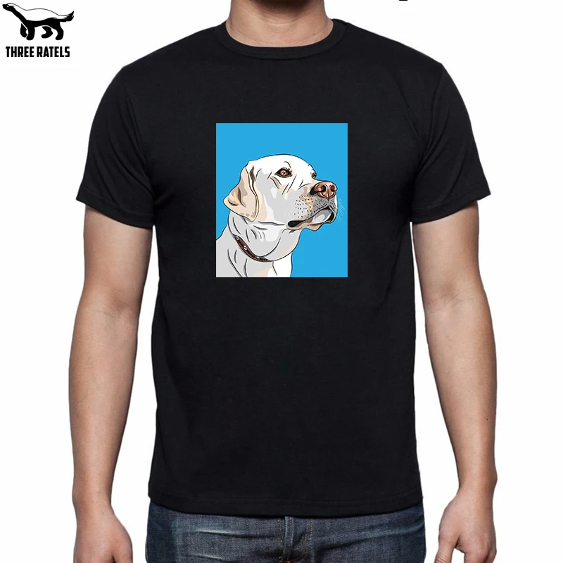Three Ratels HST018 Лабрадор ретривер черная футболка мужская хлопок футболки мужские