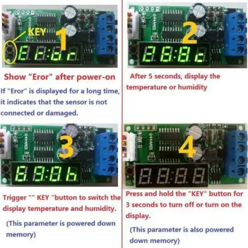 Светодиодный модуль датчика температуры и влажности RS485 Modbus RTU repl DS18B20 SHT10 SHT11 |