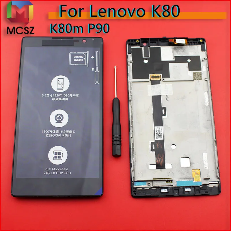 Для 5 &quotLenovo K80 K80M P90 ЖК дисплей кодирующий преобразователь сенсорного экрана в