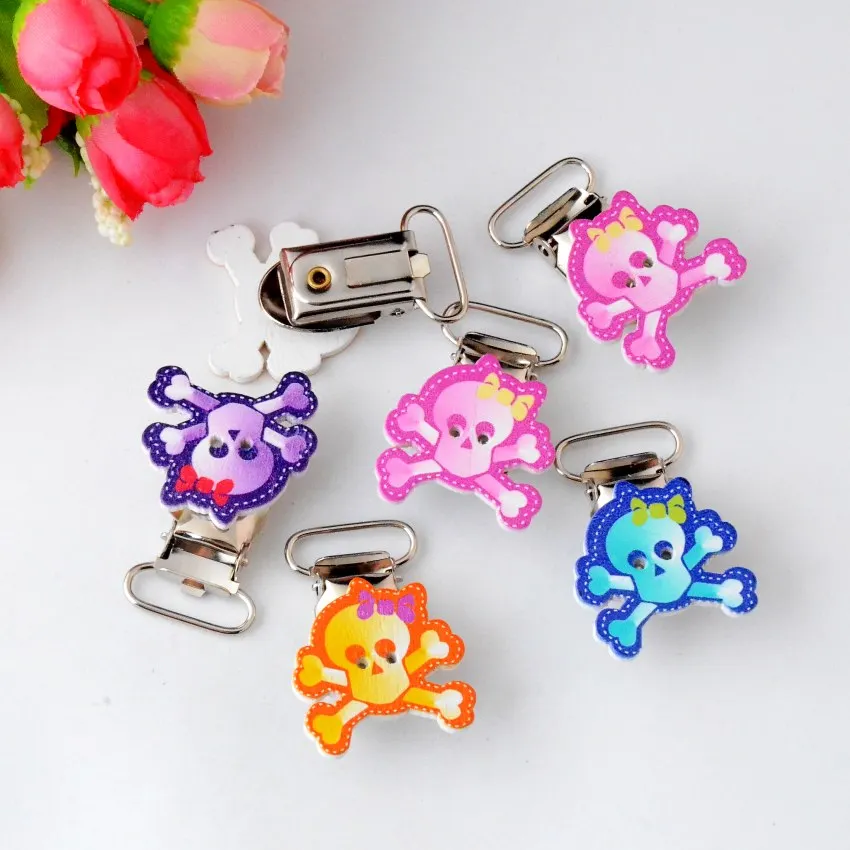 Бесплатная доставка 5 шт. Детские зажимы для соски деревянный мультяшный рисунок