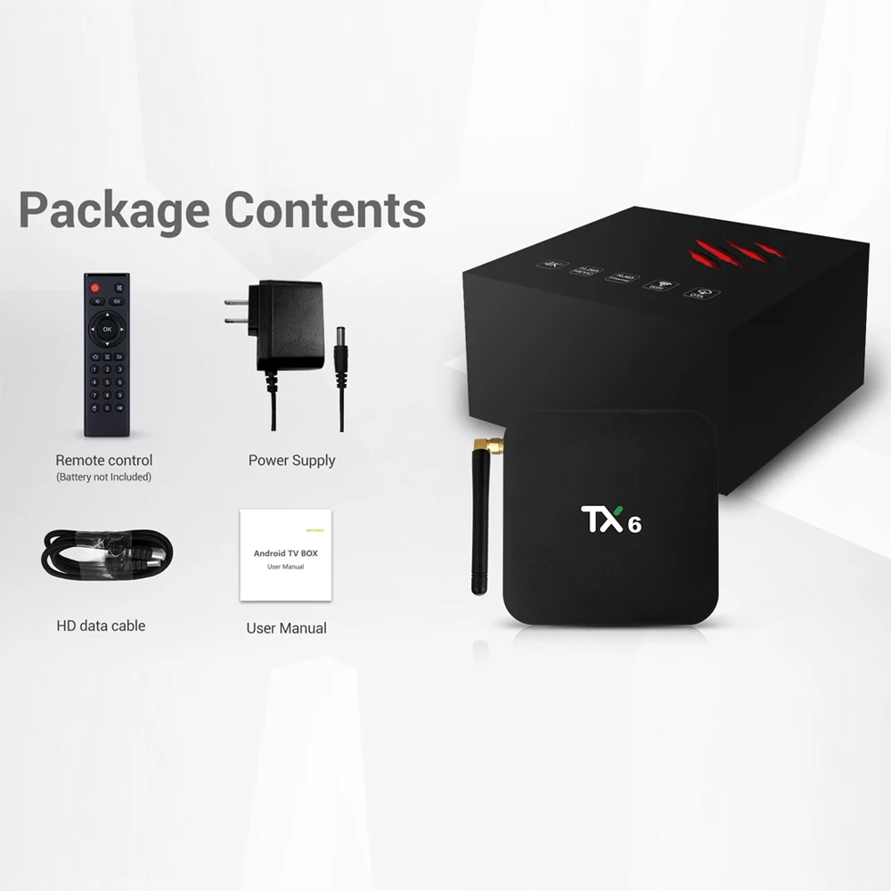 Интеллектуальная ТВ приставка PULIERDE TX6 Android 9 0 4 ГБ 32 Allwinner H6 четырехъядерный