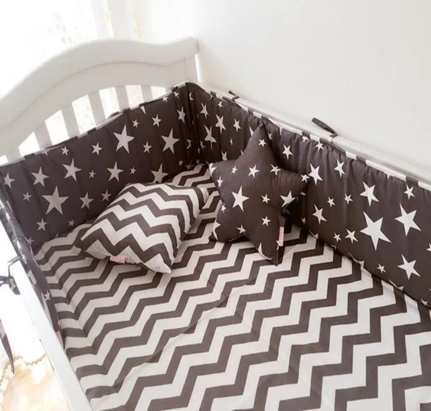 200*28 CM Baby Bed Bumper One Piece Anti-collision Cotton Prints Cot Infant Filling Bedding | Мать и ребенок