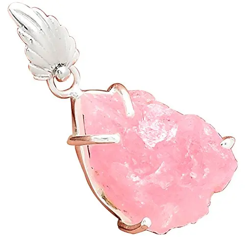 

Lovegem Genuine MORGANITE ROUGH Pendant 925 Sterling Silver, 36.8mm, AP3972