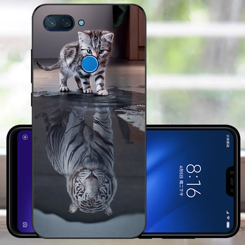 Мягкий чехол Fundas Xiaomi mi 8 Lite силиконовый чехол матовый черный ТПУ Xiaomi mi 8 Lite защитный бампер mi 8 Lite чехол для мобильного телефона s