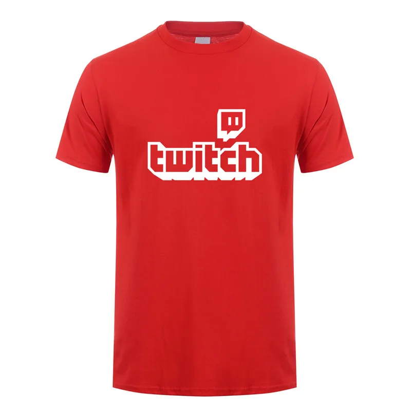 Red Twitch футболки топы для мужчин короткий рукав хлопок o-образным вырезом игры Twitch футболки мужские футболки DS-050 - Цвет: Red