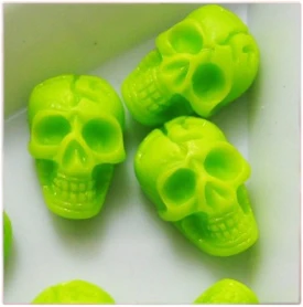 Lime 20 шт дизайн ногтей 3D Череп Кость дизайн смолы бусины для ногтей Советы DIY гель для ногтей Советы украшения - Цвет: Lime