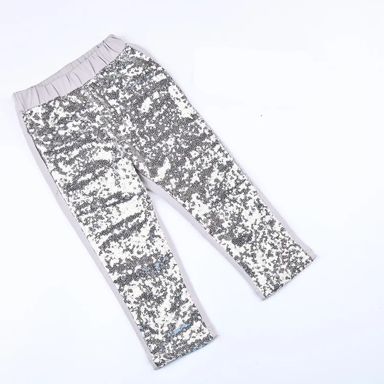 2018 популярные детские штаны с радужными блестками модные блестящие леггинсы для