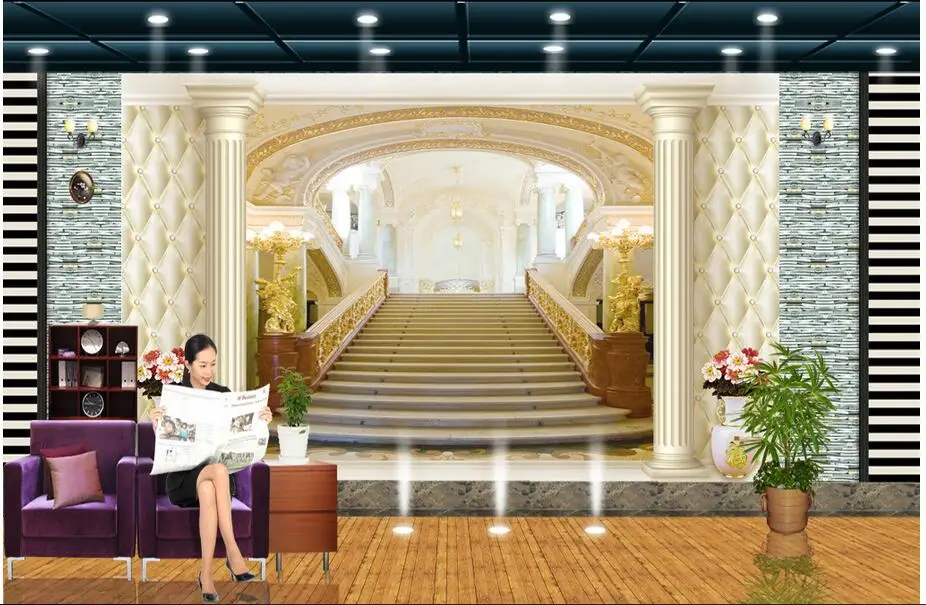 Пользовательские фото 3d обои Нетканые настенные стикеры Европейская картина с