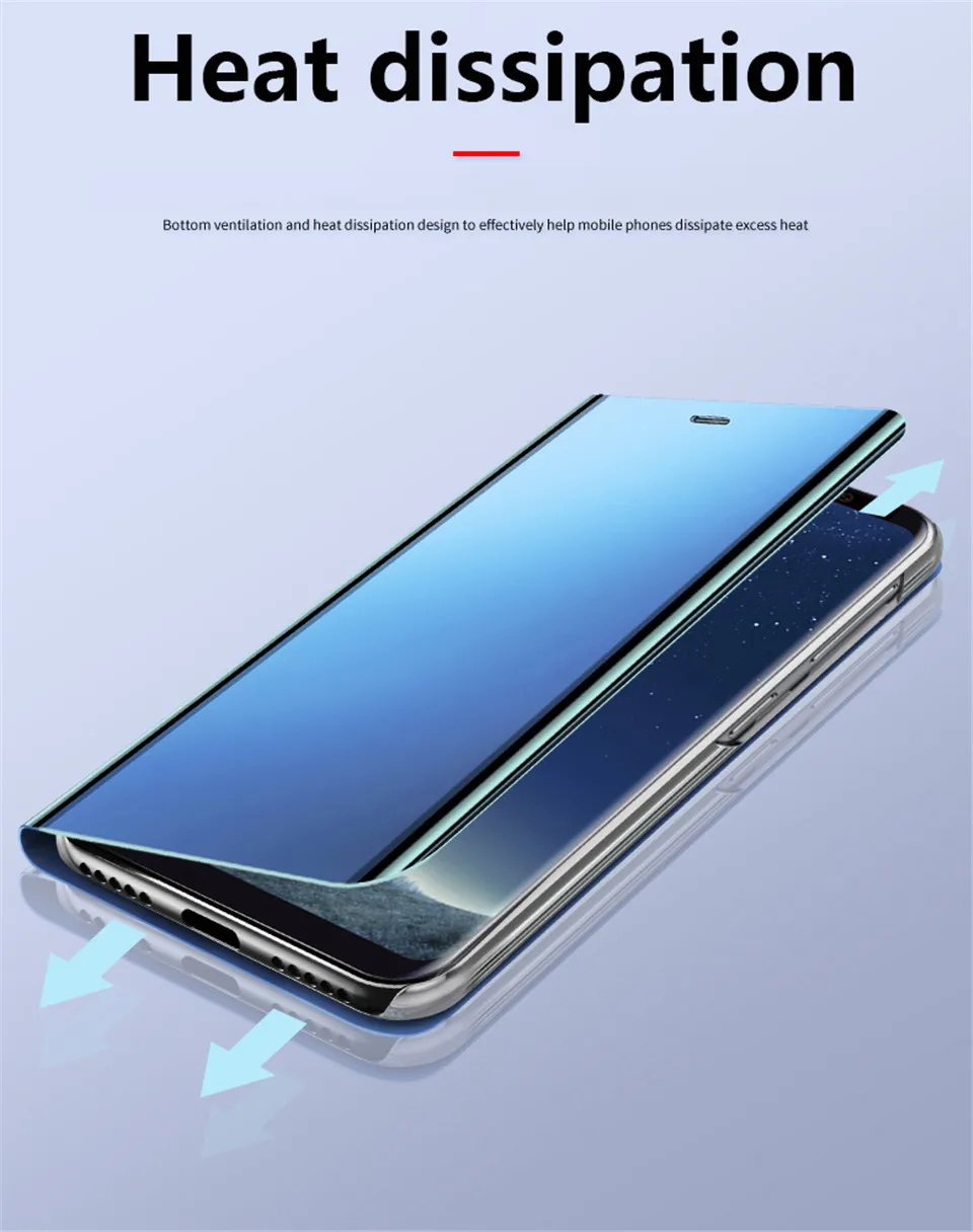 Зеркальный флип-чехол для samsung Galaxy A40 A70 A50 A90 A20 A30 M20 A10 M10 S9 S8 S7 Plus Note 9 8 A3 A5 A7 J4 J6 A6 A8