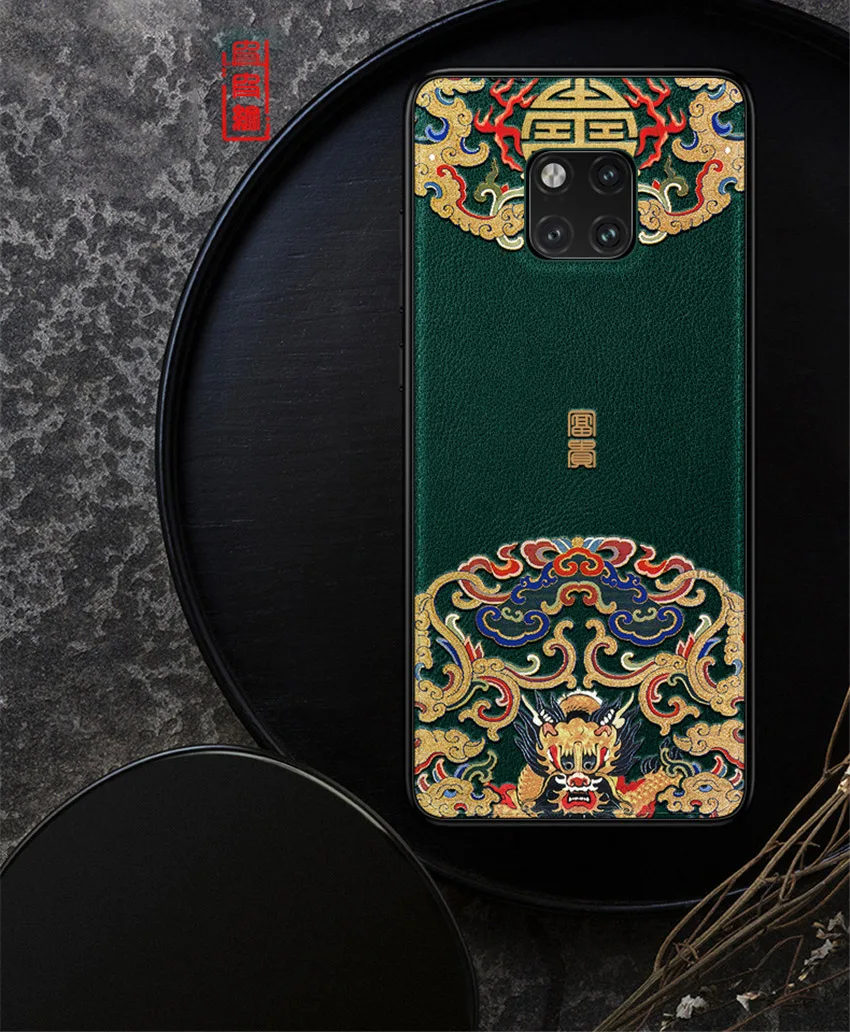 Тисненая кожа задняя крышка для huawei mate 20 mate 20 huawei mate 20 Pro Чехол специальный китайский стиль чехол для телефона s Aixuan