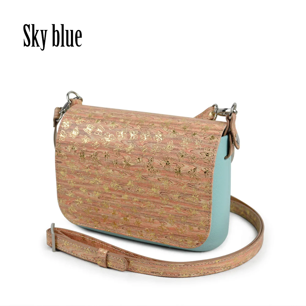 Sky blue TANQU, комплект, деревянный зернистый ококет, стильный маленький EVA карман плюс кожаный клапан, Длинный регулируемый ремень с зажимом, крепление OBag - Цвет: Sky blue