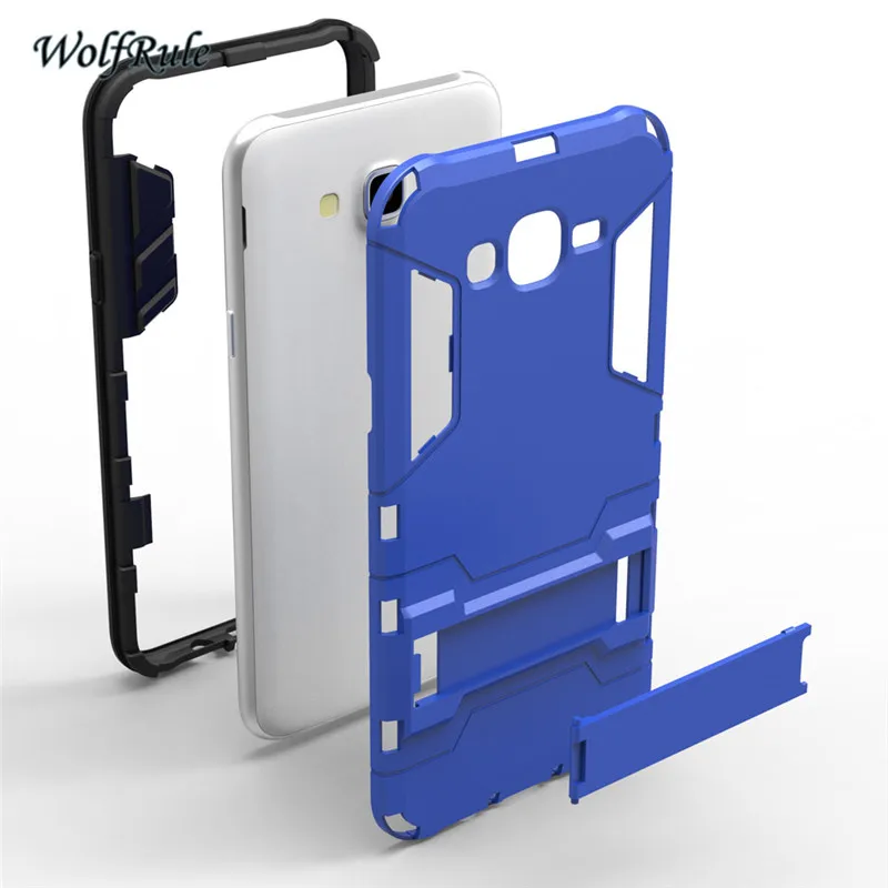 WolfRule чехол для Samsung Galaxy J7 мягкий силиконовый + пластиковый держатель SM J700 2015 J7|for