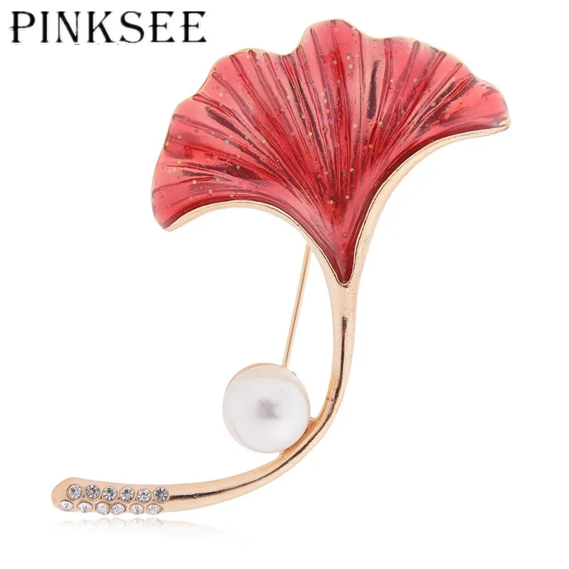 Женская и мужская блузка PINKSEE красная белая с искусственным жемчугом|Броши| |