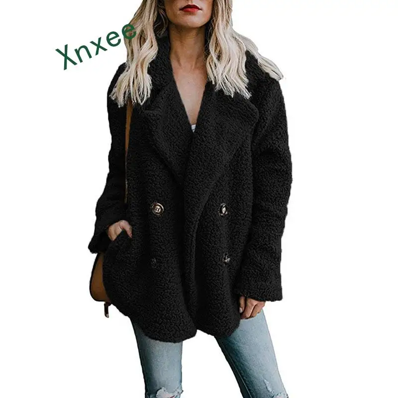 Xnxee 2019 женская теплая куртка из искусственного меха зимняя модная Толстая Тедди