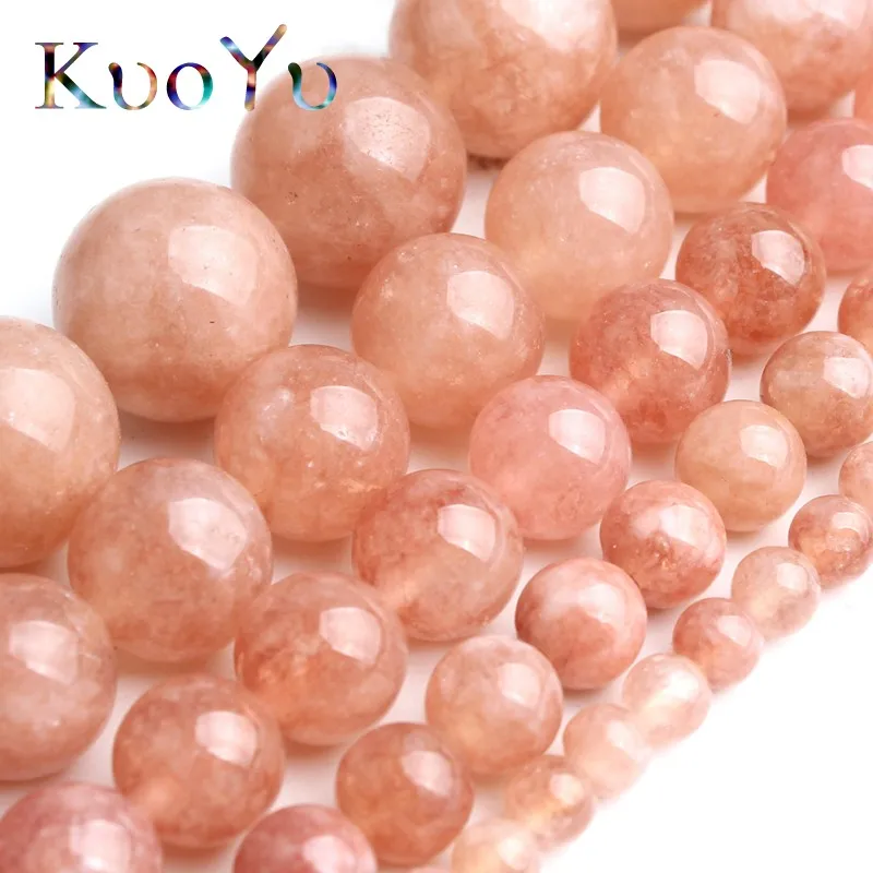 Круглые бусины Sunstone незакрепленные из натурального камня 15 дюймов 4/6/8/10/12 мм для