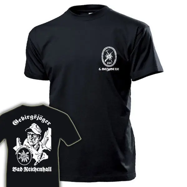 

Solid Color Short Sleeve Loose 6. Gebjgbtl 231 Gebirgsjager Bataillon Bundeswehr Bad Reichenhal - T Shirt#17666Funny Shirts
