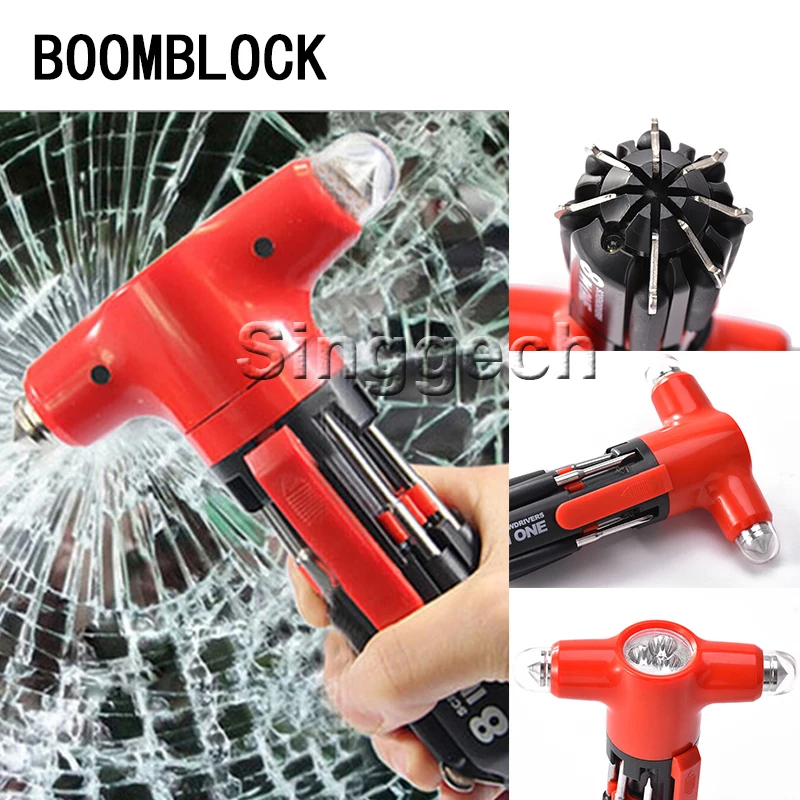 

BOOMBLOCK Car Safety Hammer Multifunction Repair Tools 8 in 1 For Mercedes W204 W210 AMG Benz Bmw E36 E90 E60 Fiat 500 Volvo S80