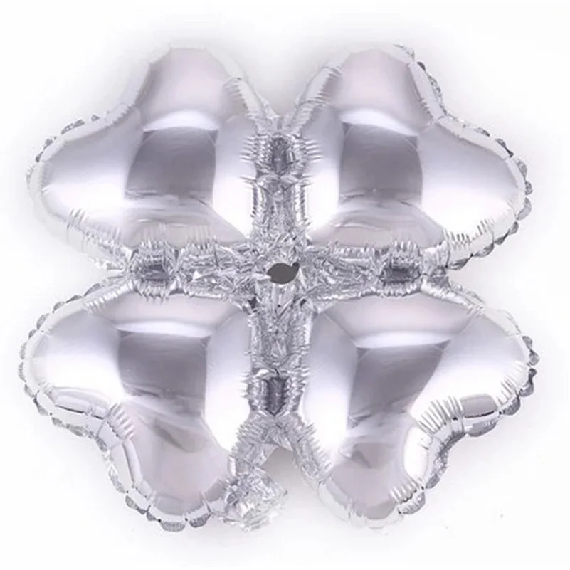 Silver DIY вечерние поставки листа клевера лепестки фольги баллоны для строительству колонки арки, свадьба/День рождения/Бизнес/Рождество декоративные реквизит - Цвет: Silver