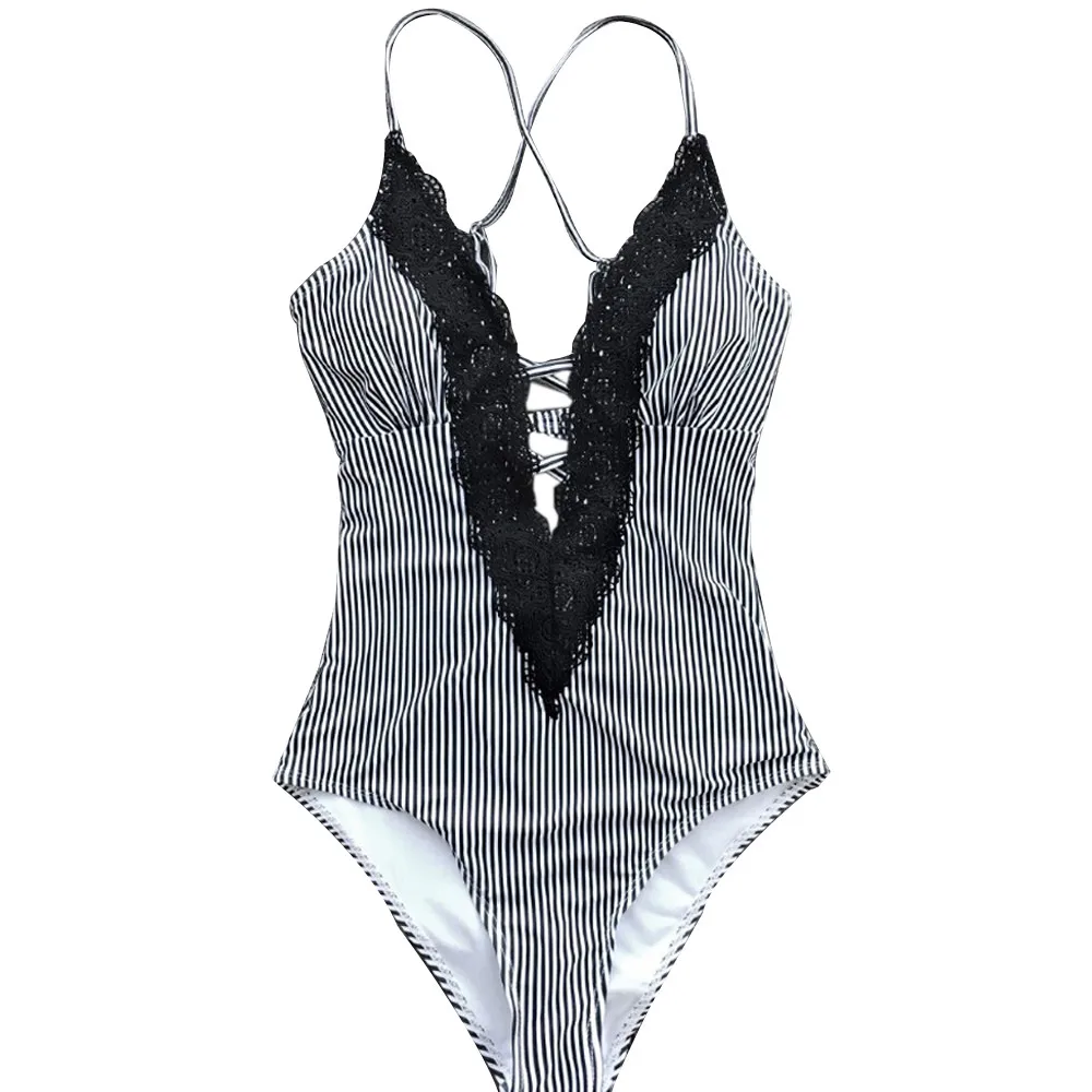 Женское бикини с высокой талией SAGACE полосатое летний купальник для девочек 2019 |
