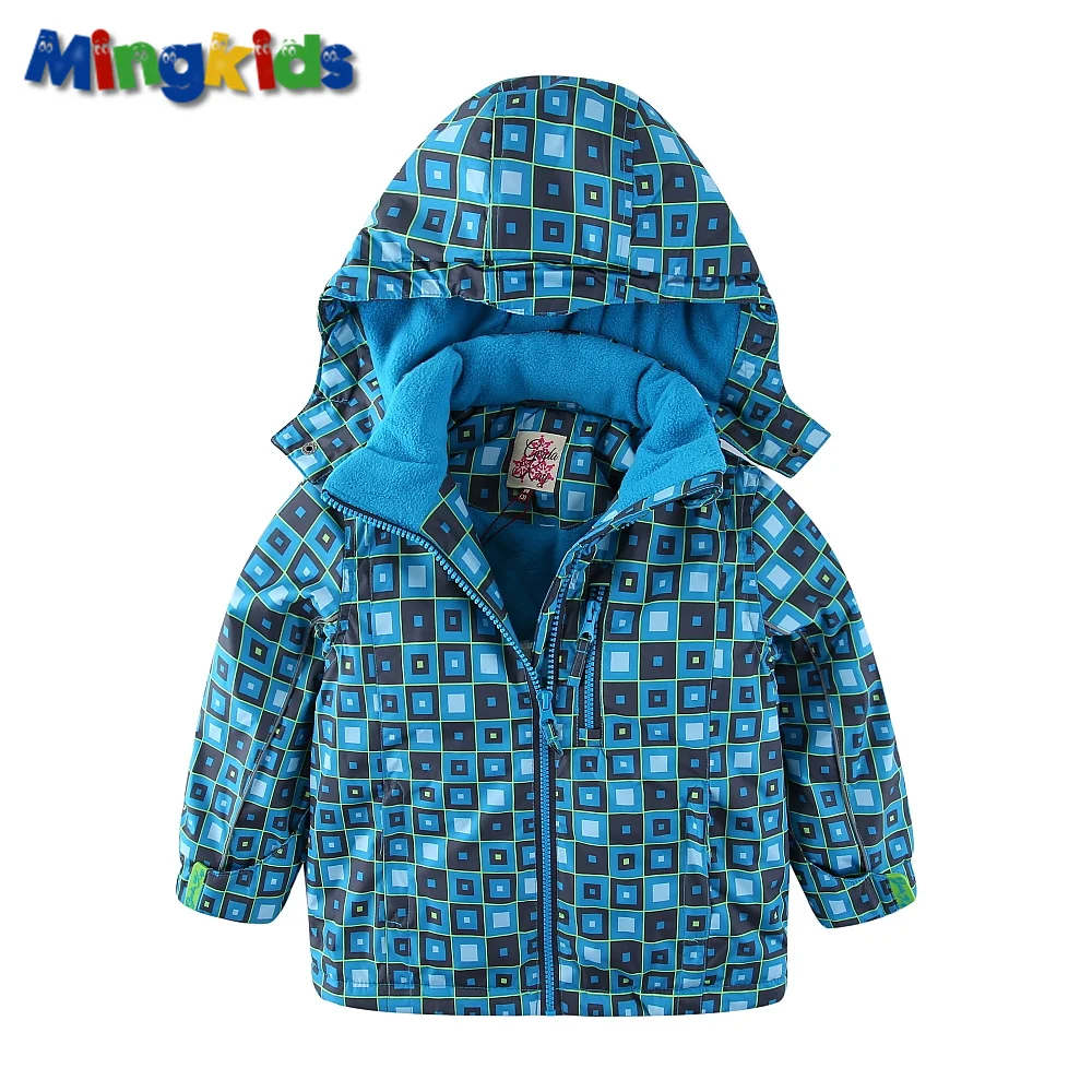 Mingkids осень весна демисезонный Дети Верхняя Одежда мальчик куртка комбинезон штаны Костюм Водонепроницаемый Ветрозащитный мальчик подкладка флис лыжные штаны теплый удобный фирменная одежда бренд Plaid