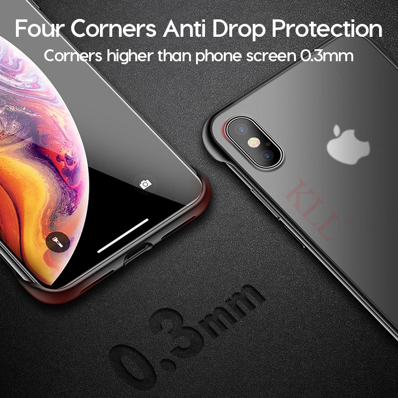 Прозрачный матовый чехол для iPhone 11 Pro Max X XS XR безрамный мягкий жесткий из ТПУ 6 6s 7 8