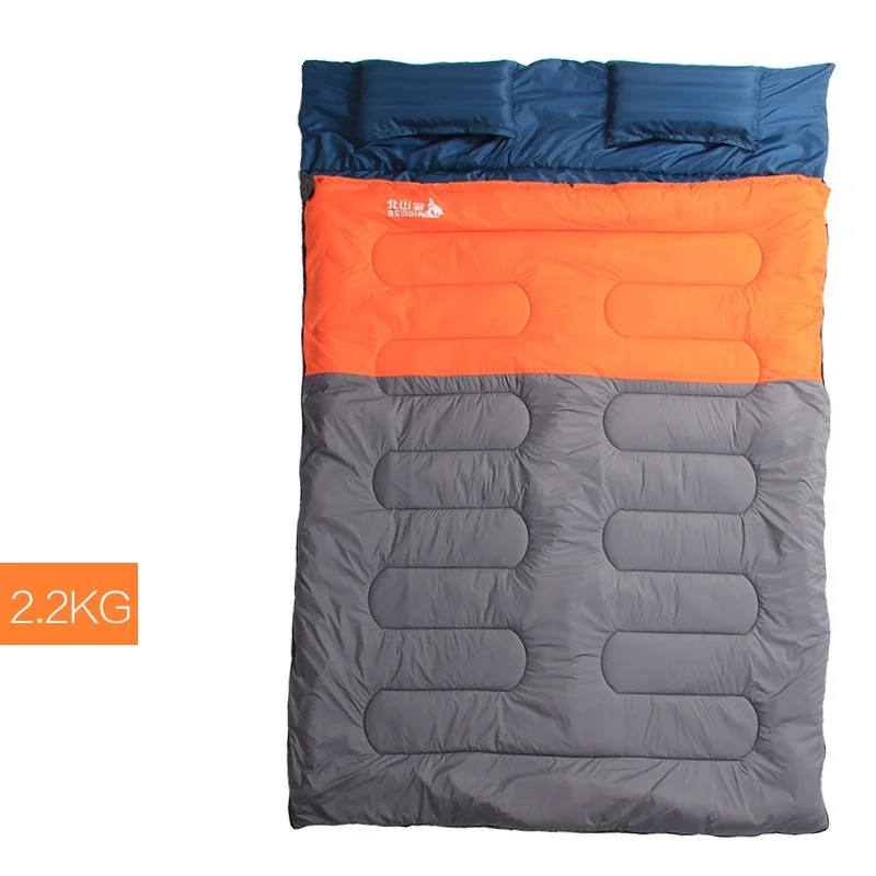 orange 2200g BSWolf Сверхлегкий хлопковый спальный мешок для кемпинга, двойной спальный мешок для влюбленных, компрессионный мешок для взрослых, уличный спальный мешок 2,2 кг - Цвет: orange 2200g