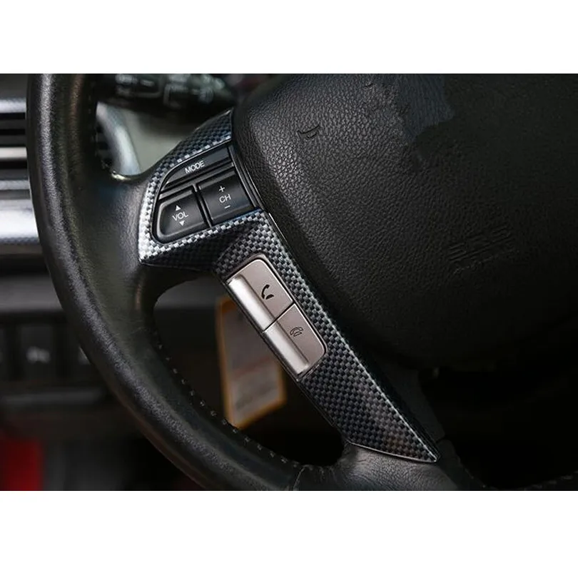 Carbon Fiber Black B Для Honda Accord 8th 2008-2012 Автомобильный руль украшение ободок накладка наклейки автомобильные молдинги Стайлинг ABS - Название цвета: Carbon Fiber Black B