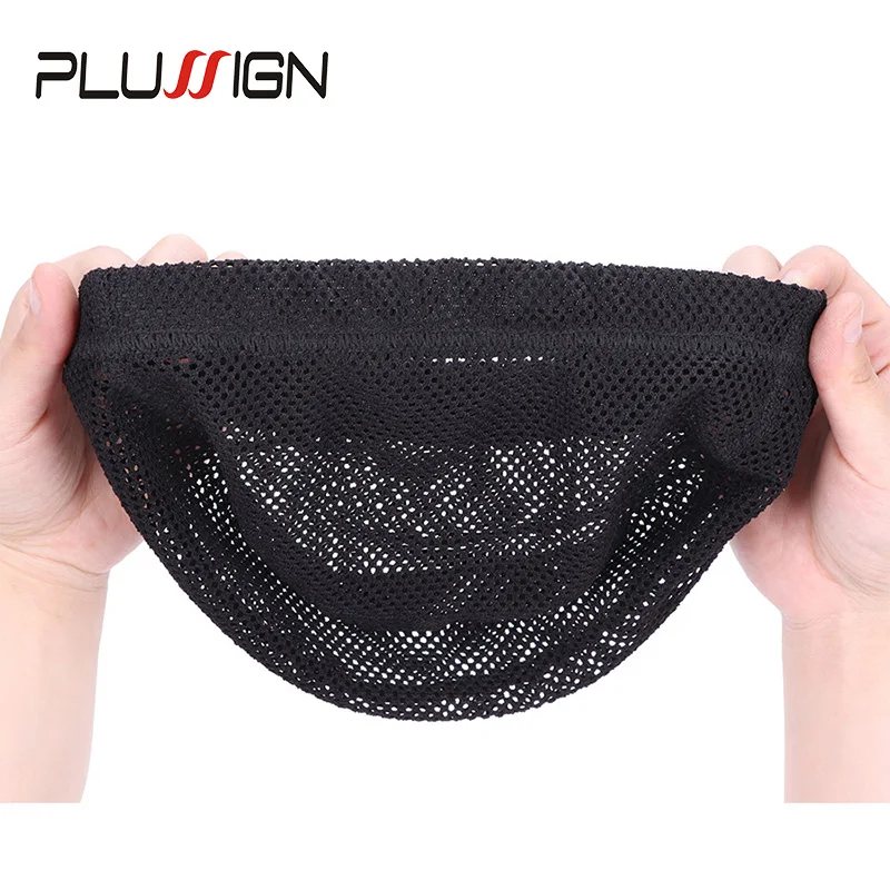 Plussign вязанный крючком парик Кепка переплетенная Кепка для изготовления париков сетчатая шляпа спандекс дышащий прочный большое отверстие натуральная шапка с косичками