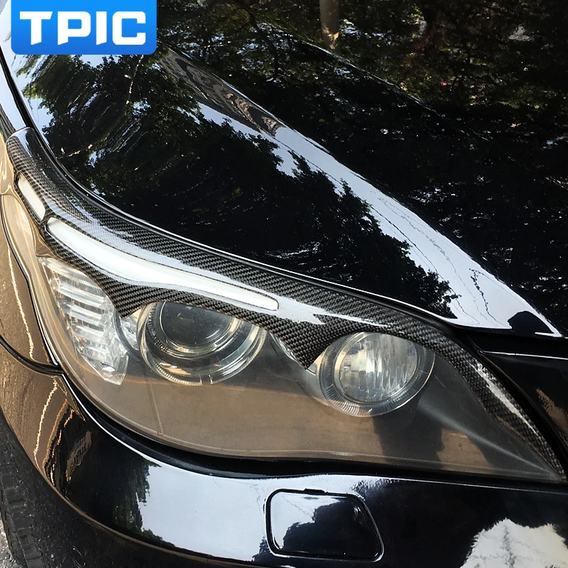 TPIC 3D автомобильный Стайлинг для BMW e60 5 серии углеродное волокно фара Брови Веки
