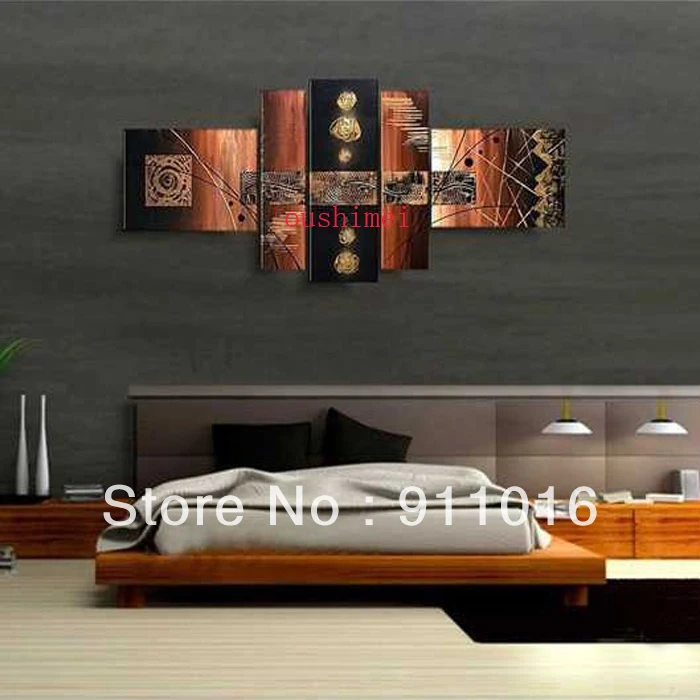 5 шт. настенная Картина на холсте Ручная роспись маслом картины большая Дешевая