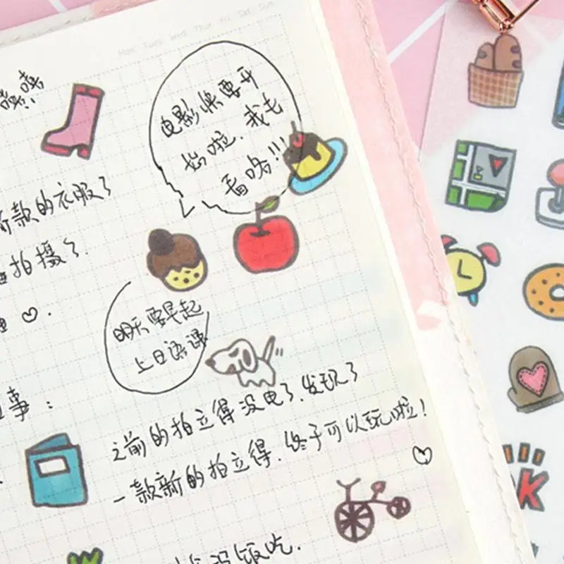 12 шт. милые девчачьи аксессуары для планировщика Набор наклеек Scrapbooking этикетка