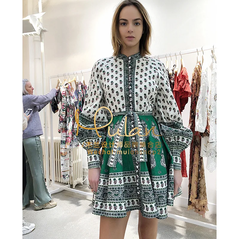 Женское однобортное бальное платье EWQ2019 винтажное с воротником-стойкой и