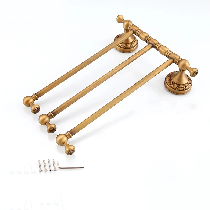 Towel Racks 2/3/4/5 Tiers Bars Antique Brass Holder Bath Rack Active Rails Pants Hanger Bathroom Accessories Wall Shelf | Строительство