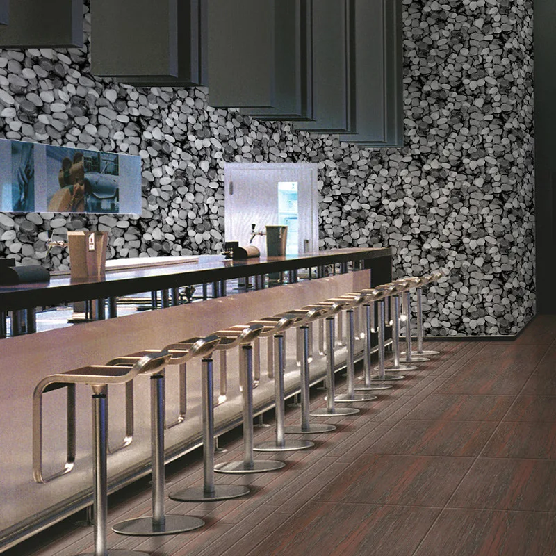 3D настенная бумага с камнями утолщенная винтажная из ПВХ рулон виниловой