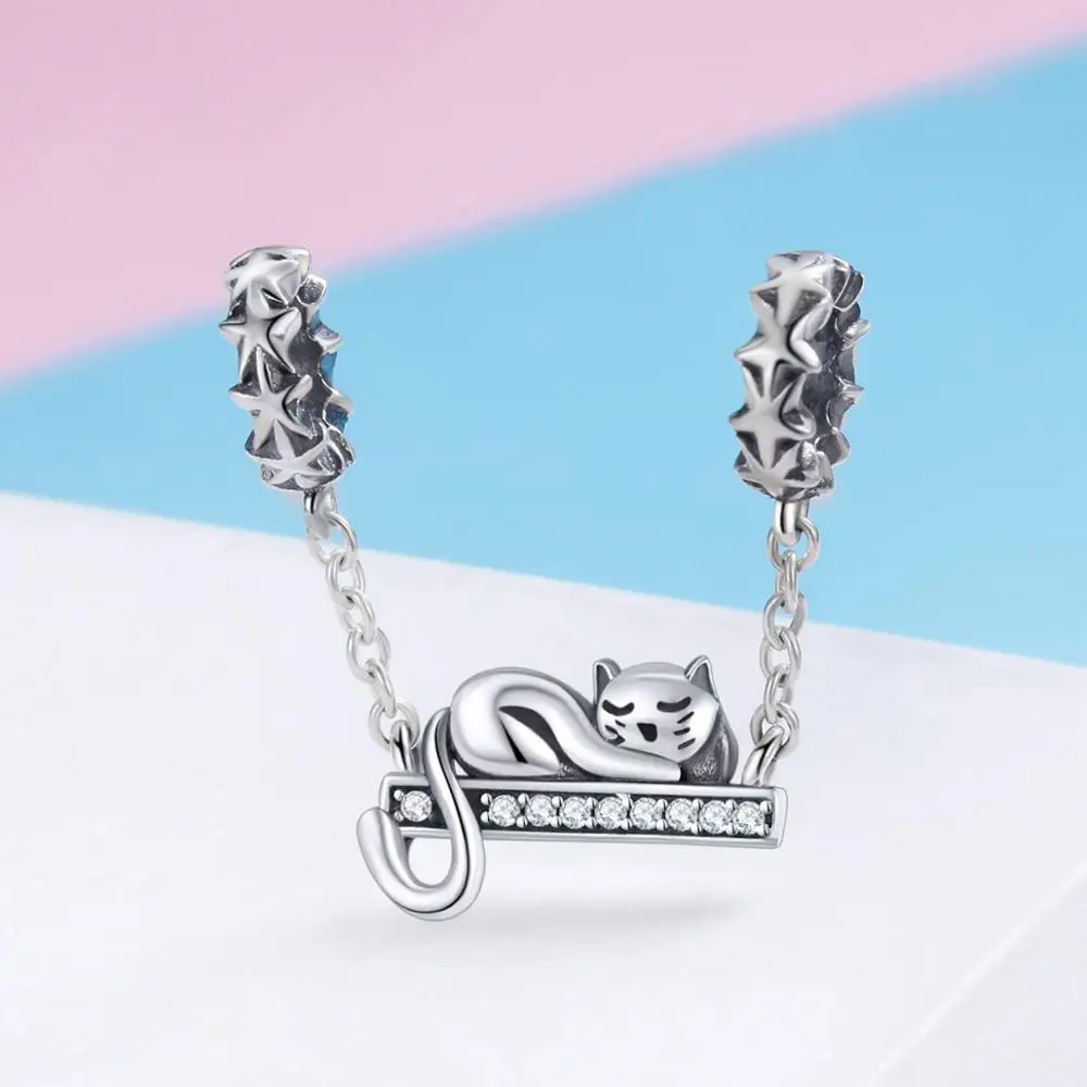 DALARAN DIY Серебряный Кот Шарм 925 пробы Серебряный леди день Святого Валентина подарок кулон Дикий браслет аксессуары