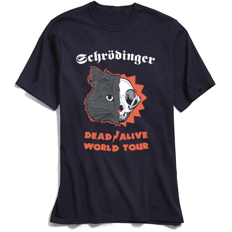 Мужская футболка из 100% хлопка Молодежная Футболка Schrodinger Dead Alive World Tour с