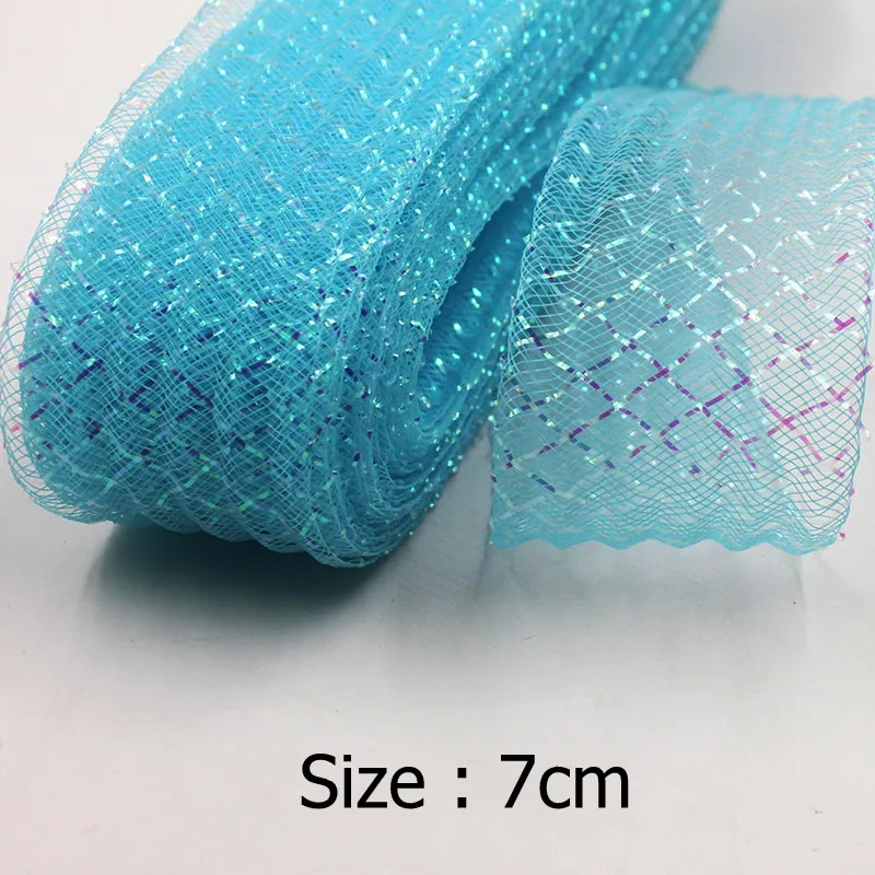 Косички косички из мятой лошади IuBuFiGo, 2,8 дюйма, 7 см, с серебристой одеждой, сетчатая ткань из кринолина, 100 ярдов/лот