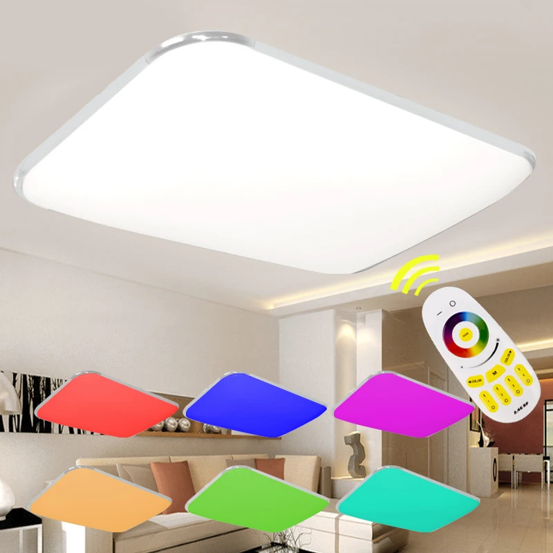 Современный дистанционный RGB светодиодный потолочный светильник с цветным и