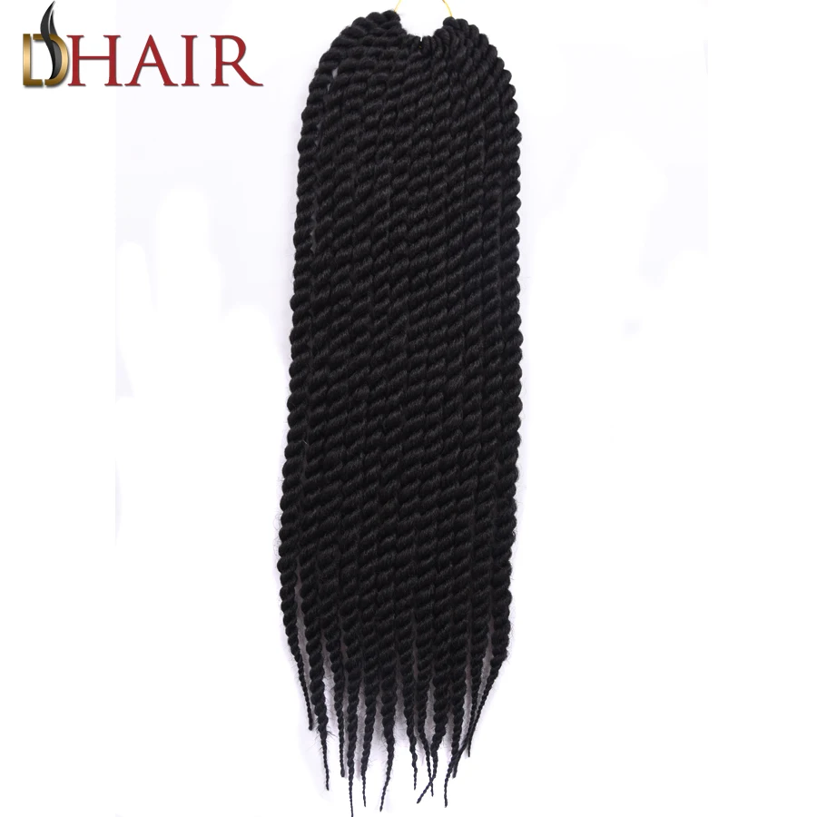 AliLeader 22, 18, 12 дюймов, длинные, средние, короткие, вязанные крючком косы, синтетическая Гавана, твист, черный/красный/серый/коричневый, плетеные волосы, вязанные крючком, скрученные волосы - Цвет: # 1B