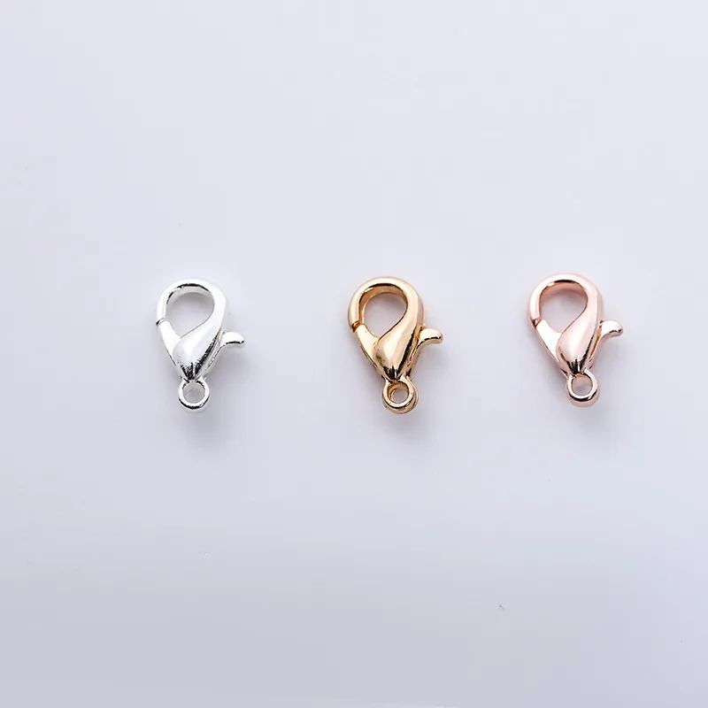 

10mm Rose Gold Silver Lobster Clasp Claw Hooks Necklace Accessories Findings Handmade Jewelry Making Component 50pcs/lot