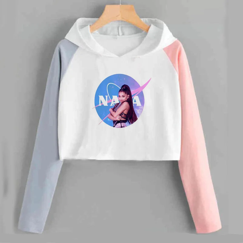 IMMA NEED SPACE Короткая Толстовка Ariana Grande Thank U Next Sweetener Imagine худи укороченный длинный рукав женская повседневная одежда