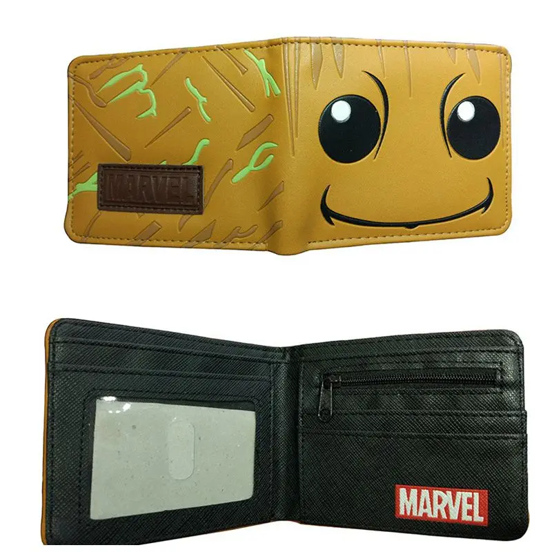 03 Новинка, кошелек для монет Groot, двойной, мультяшный, короткий кошелек, цветной, с принтом, держатель для карт, на молнии, Poucht, для мальчиков и девочек, кошельки для подростков, подарок - Цвет: 03