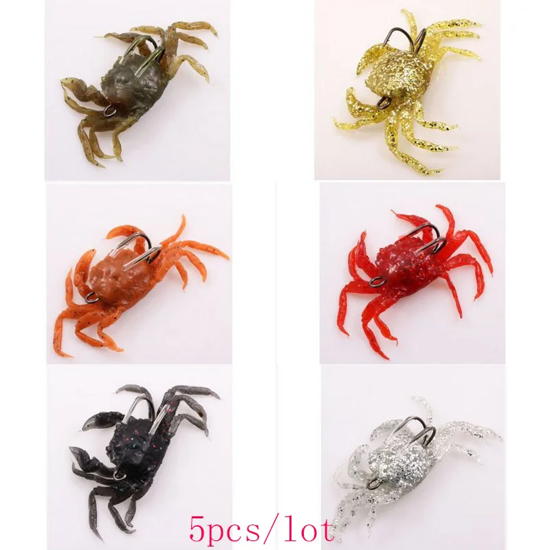 5 шт. много мягкие приманки крабы искусственные с крючками смешивать цвета 10 см 35