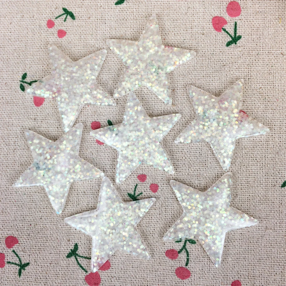 Кабошон из смолы с плоской задней стороной прозрачный блестками сделай сам