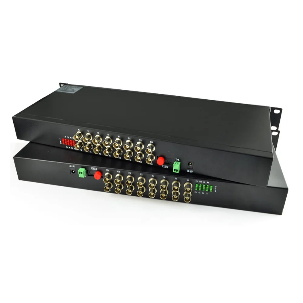 16 канальные волоконно оптические медиа конвертеры приемник передатчик + RS485 Data 1U
