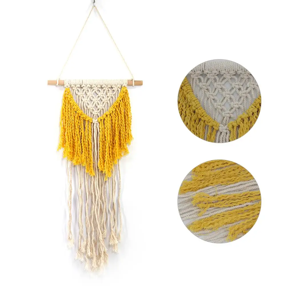 Макраме настенное искусство ручной работы окрашенный хлопковый настенный